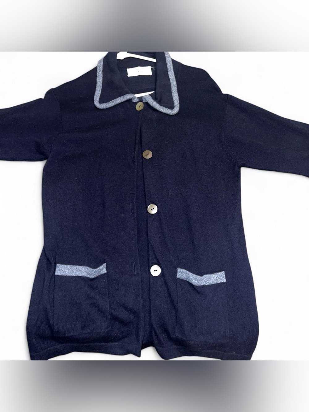 Cashmere Navy Cardigan